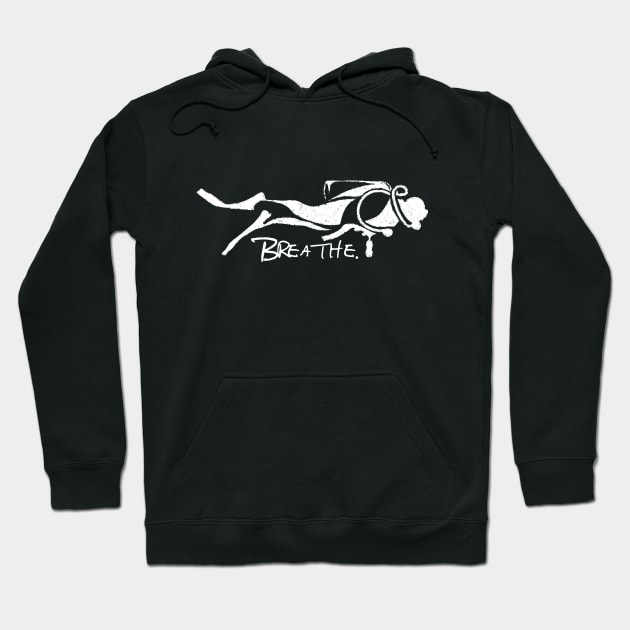 Swimming diver (white) Hoodie by Lonely_Busker89